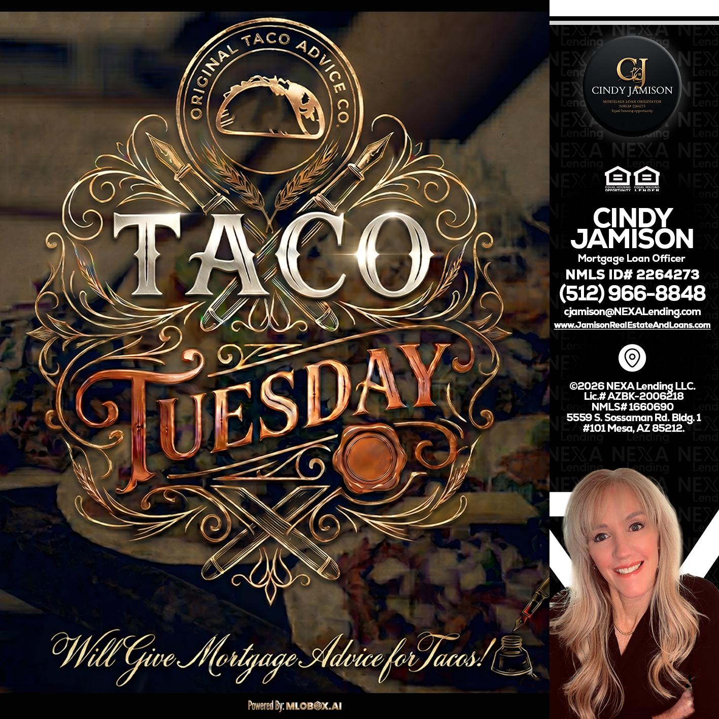 Taco Tuesday - Cindy Jamison -Mortgage Loan Officer