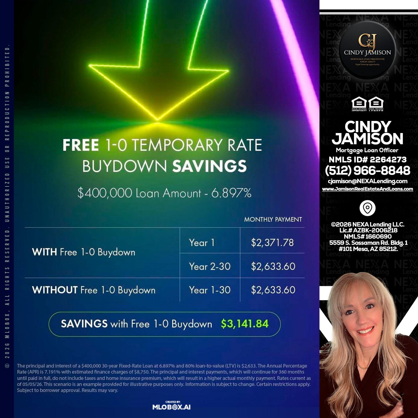 BUYDOWN - Cindy Jamison -Mortgage Loan Officer