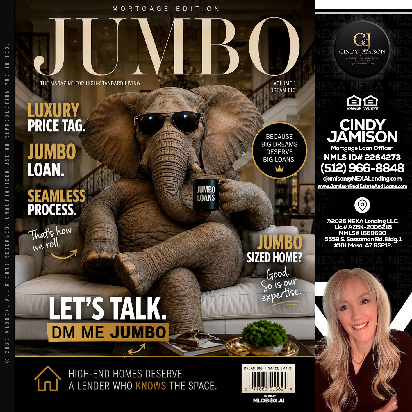 JUMBO LOANS - Cindy Jamison -Mortgage Loan Officer