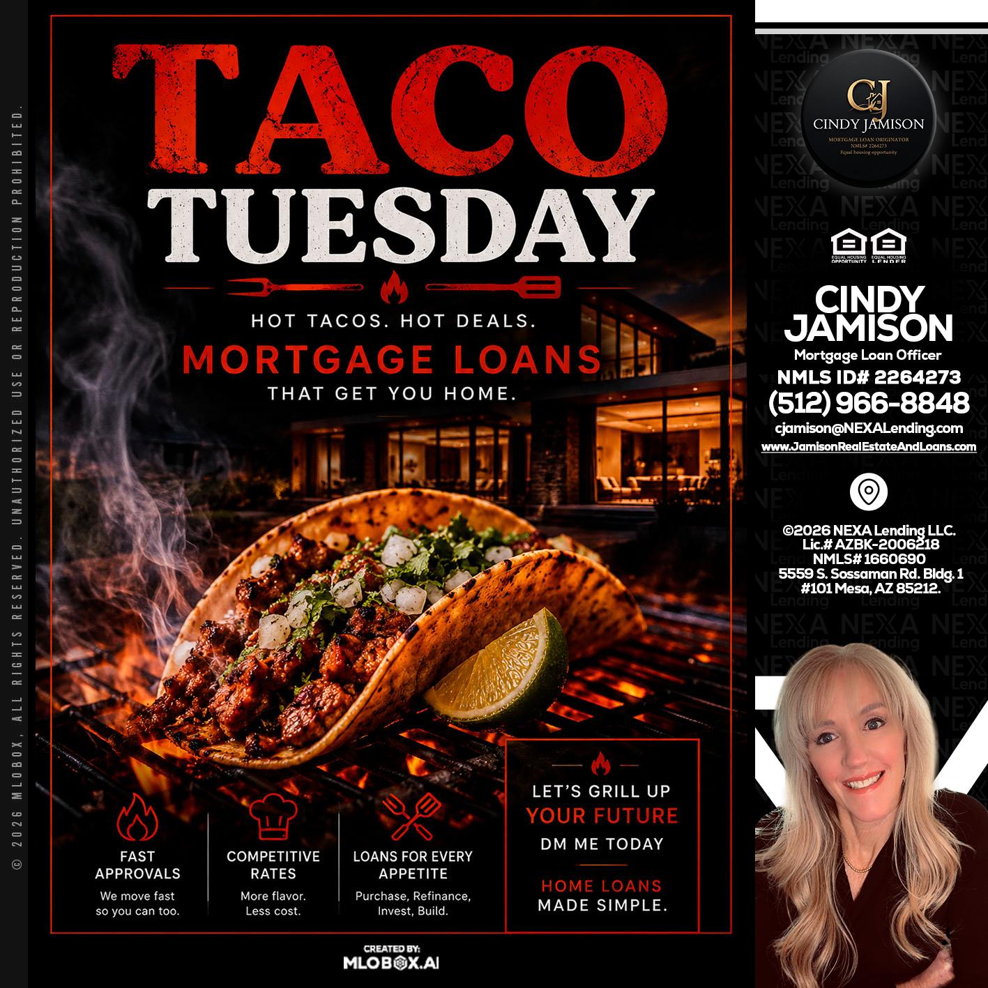 TACO TUESDAY - Cindy Jamison -Mortgage Loan Officer