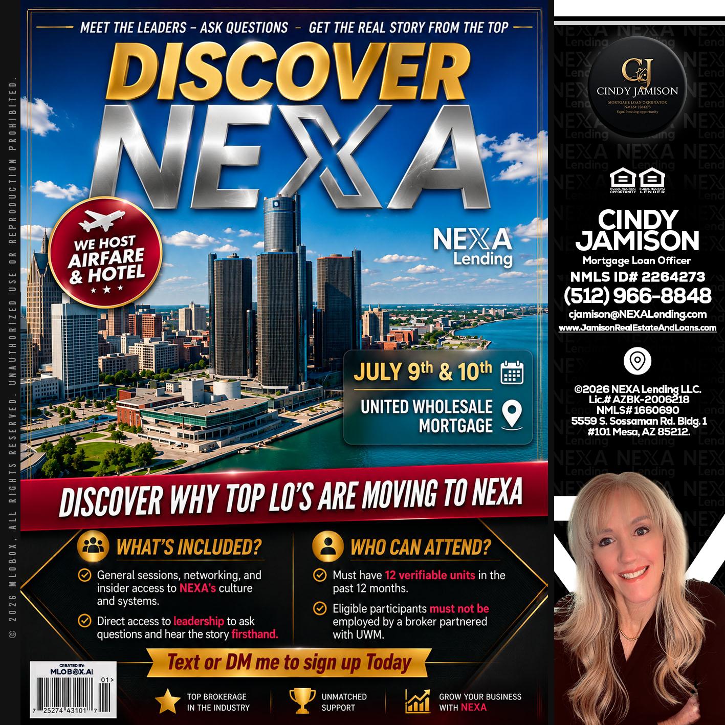 DISCOVER NEXA - Cindy Jamison -Mortgage Loan Officer