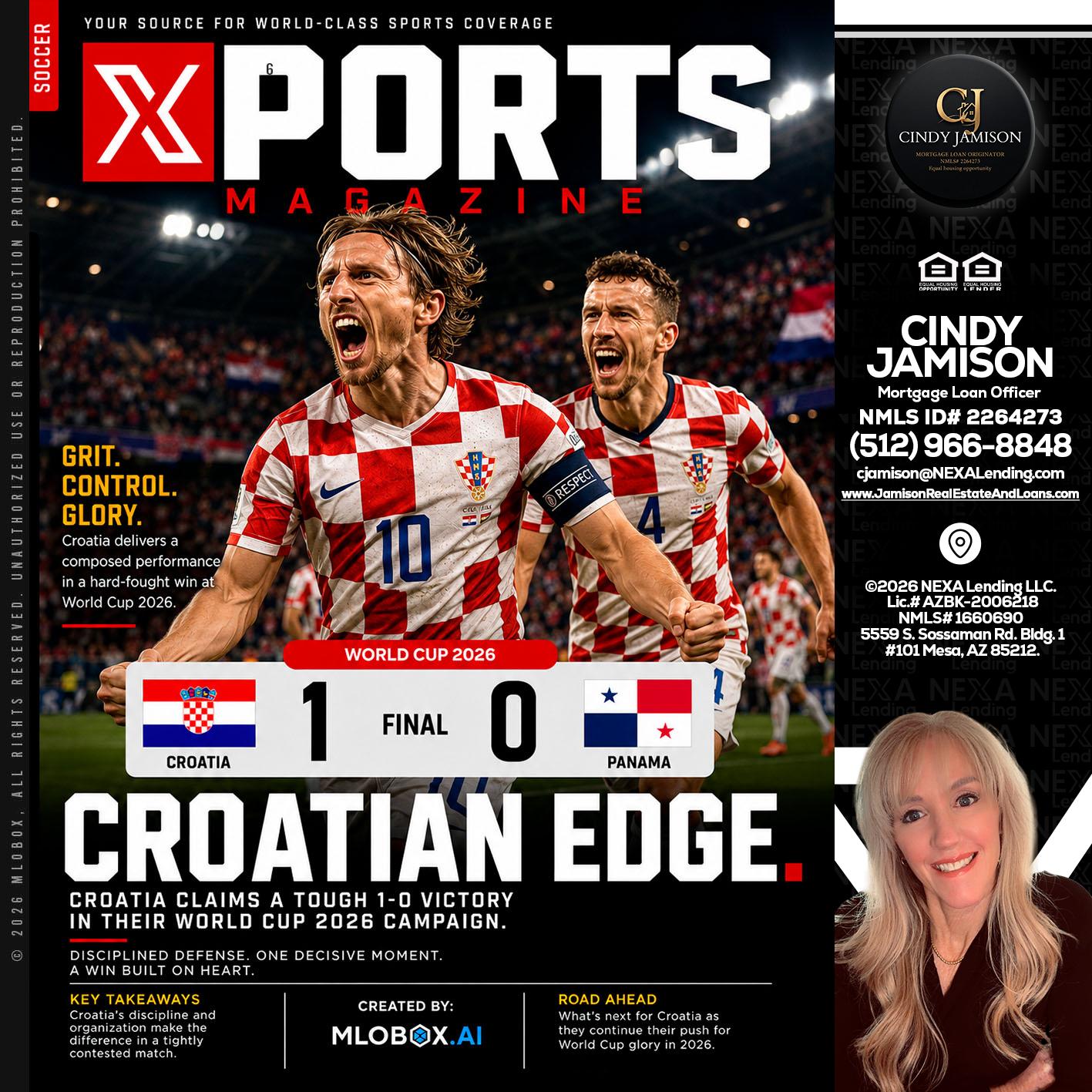 CROATIA 1-0 PANAMA - Cindy Jamison -Mortgage Loan Officer