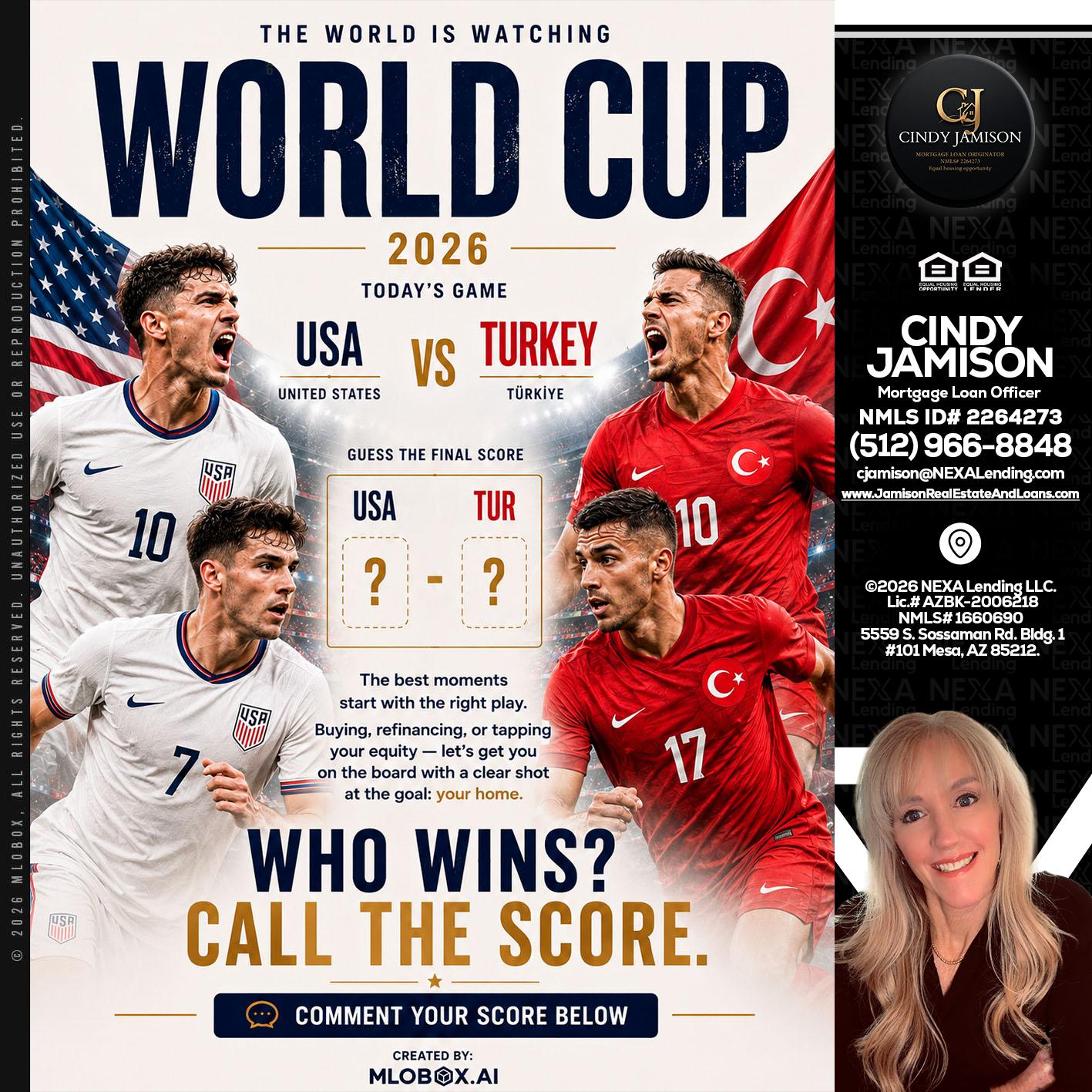 WHOS GONNA WIN? - Cindy Jamison -Mortgage Loan Officer