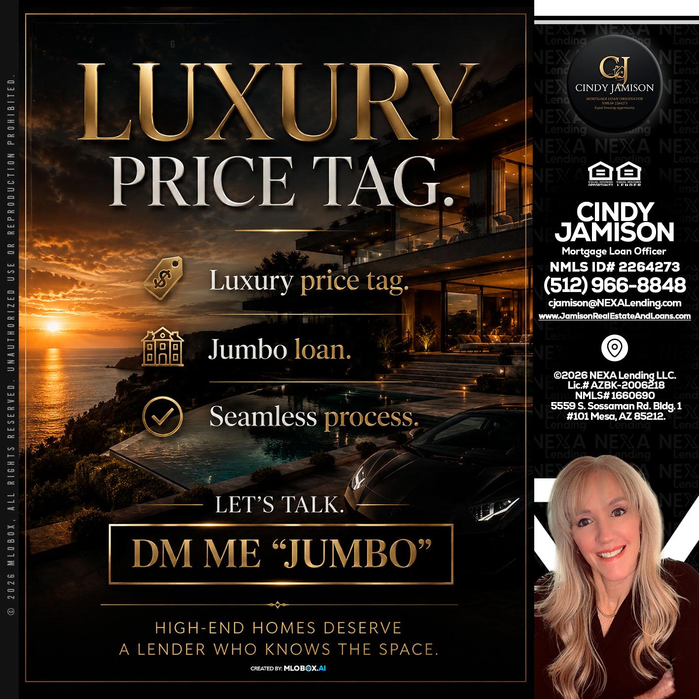 LUXURY PRICE - Cindy Jamison -Mortgage Loan Officer