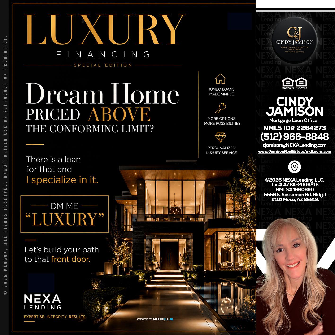 LUXURY - Cindy Jamison -Mortgage Loan Officer