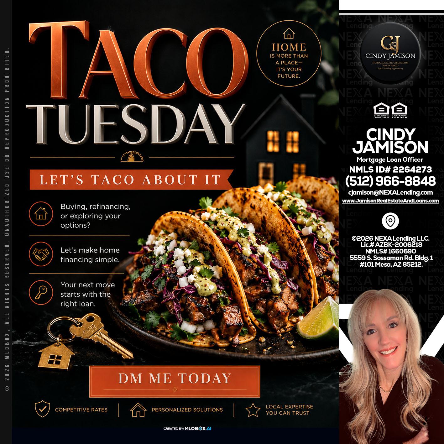 TACO TUESDAY - Cindy Jamison -Mortgage Loan Officer
