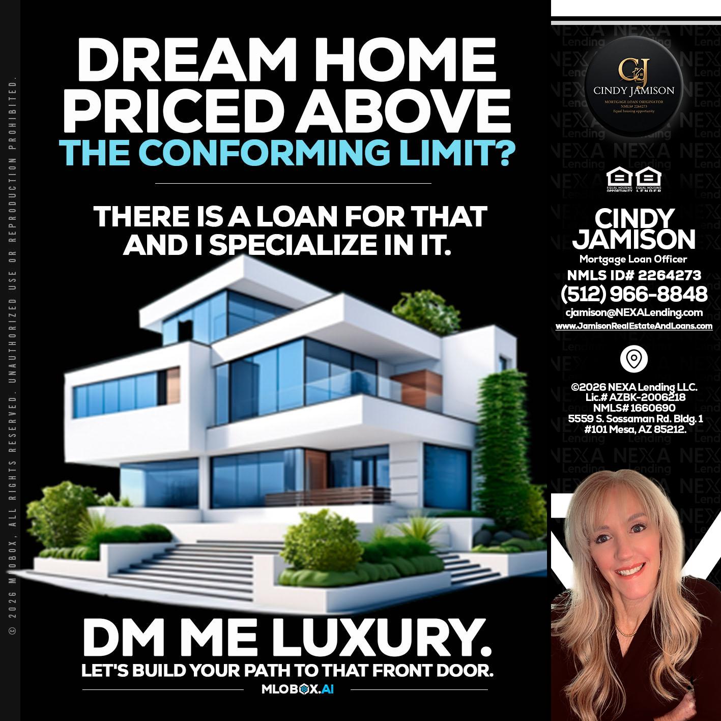 DREAM HOME - Cindy Jamison -Mortgage Loan Officer