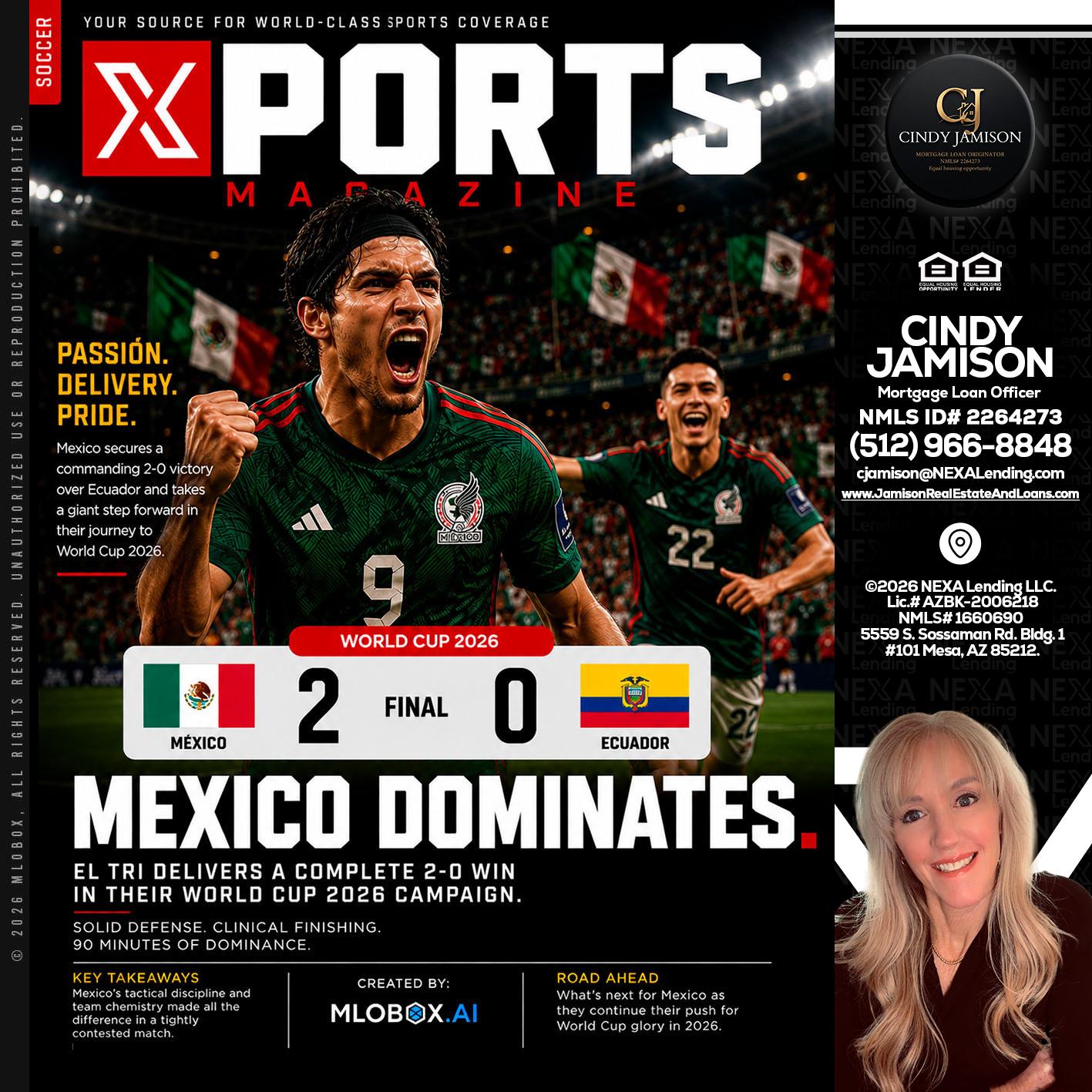 XPORTS MEX 2-0 ECUADOR - Cindy Jamison -Mortgage Loan Officer