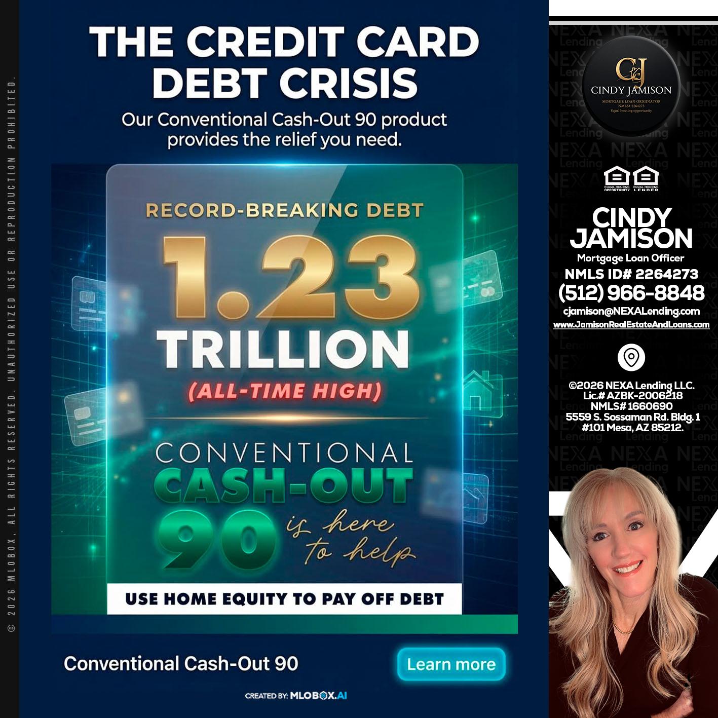 THE CREDIT CARD - Cindy Jamison -Mortgage Loan Officer